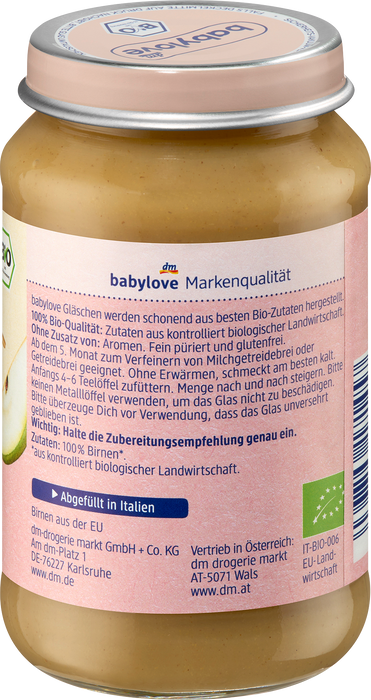 Био пюре от круши, 5+м, 190 g