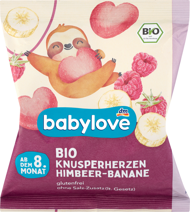 Био снакс сърчица с малина и банан, 30 g