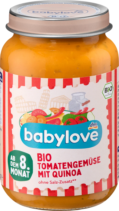 Био зеленчуково пюре с домати и киноа, 8+м, 220 g