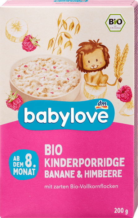 Детска био каша Банан и малини, 8+м, 200 g