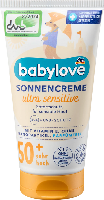 Детски слънцезащитен крем ultra sensitive, SPF 50+, 75 ml