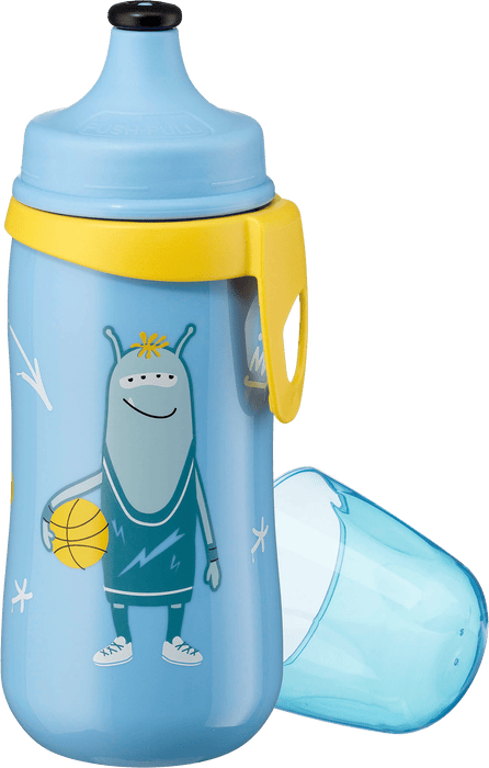 Детско спортно шише с push/pull затваряне, различни цветове/мотиви, 330 ml