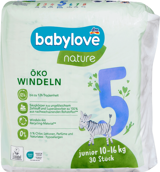 Еко пелени Nature, размер 5 (10-16kg), 30 бр
