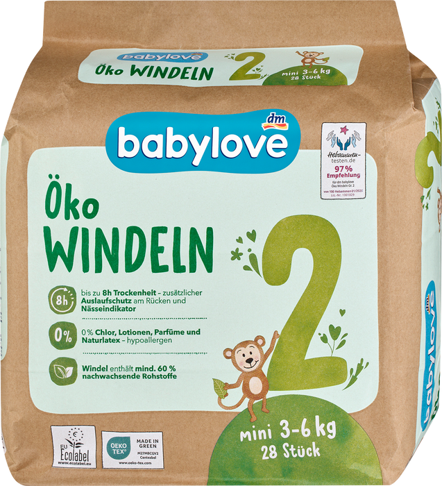 Eko пелени, размер 2 Mini (3–6 kg), 28 бр