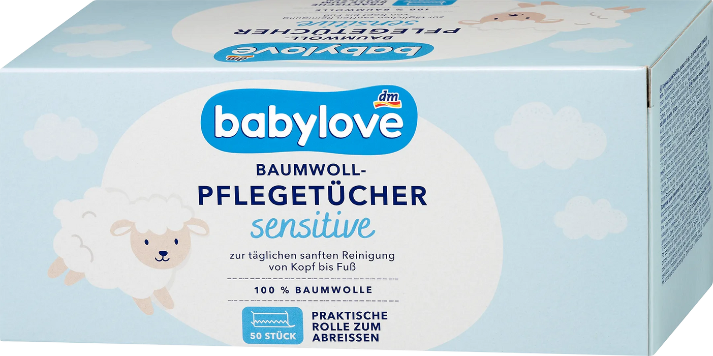 Памучни кърпички за грижа sensitive, 50 бр