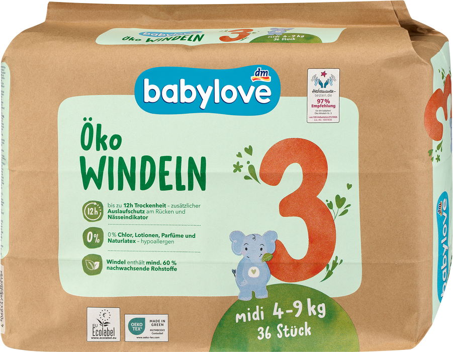 Пелени, хипоалергенни, размер 3 midi (4-9 kg), 36 бр