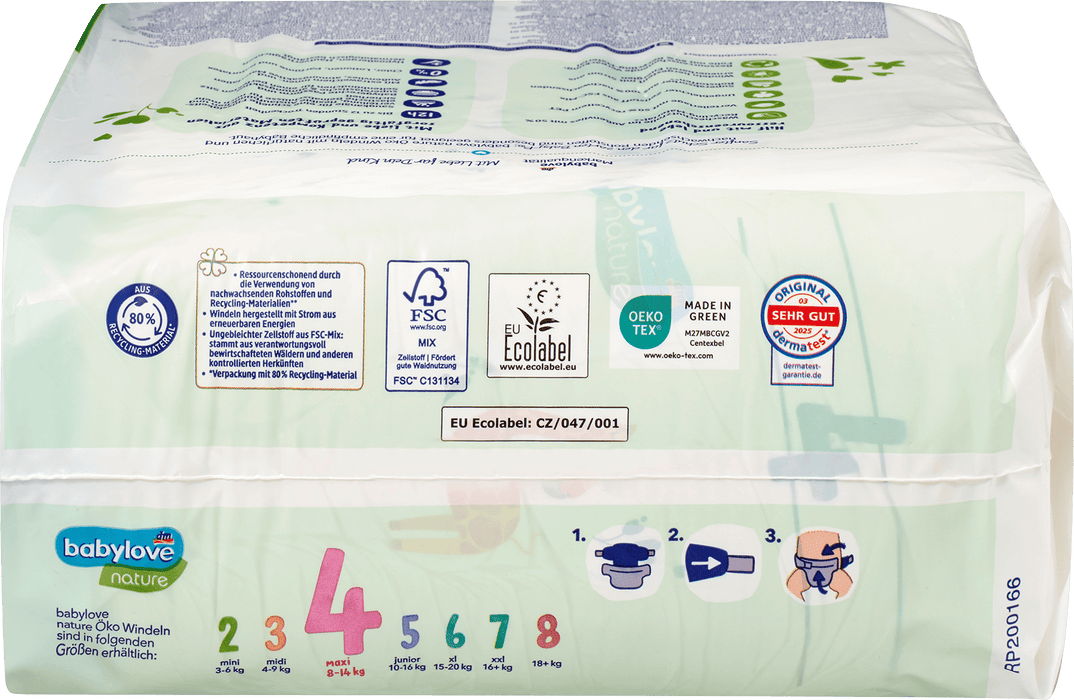 Пелени Nature, размер 4 maxi (8-14 kg), 34 бр