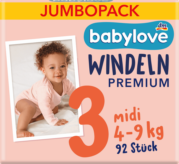 Пелени Premium Jumbo Pack, размер 3 midi (4-9 kg), 92 бр