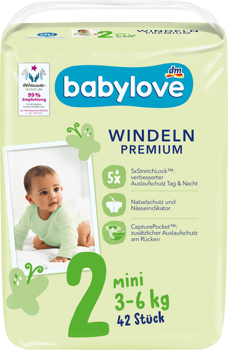 Пелени Premium, размер 2 Мini (3-6 kg), 42 бр