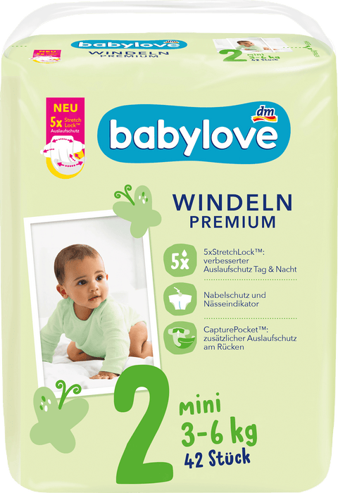 Пелени Premium, размер 2 Мini (3-6 kg), 42 бр