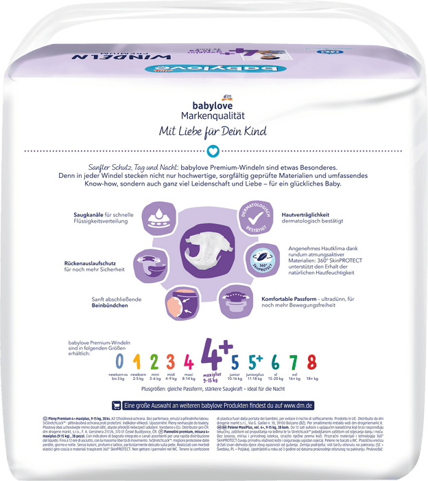 Пелени Premium, размер 4+ Maxiplus (9-15 kg), 38 бр