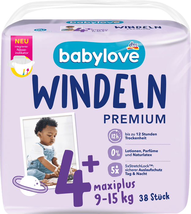Пелени Premium, размер 4+ Maxiplus (9-15 kg), 38 бр