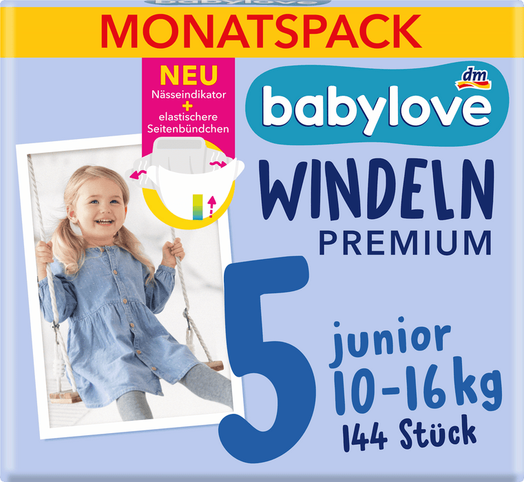 Пелени Premium, размер 5 Junior (10-16 kg), 144 бр