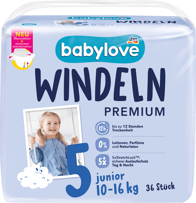Пелени Premium, размер 5 Junior (10-16 kg), 36 бр