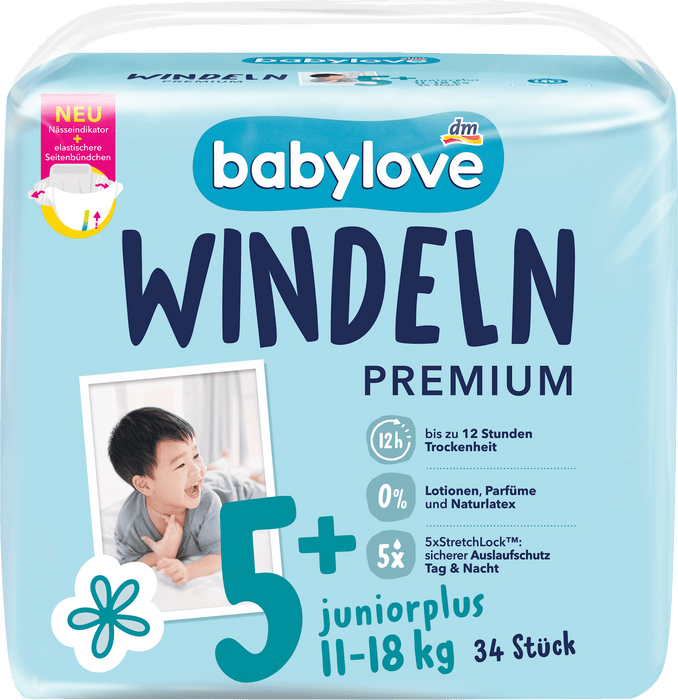 Пелени Premium, размер 5+ junior plus (11-18 kg), 34 бр