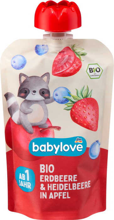 Плодово пюре ягода, черна боровинка и ябълка, 1+г, 100 g