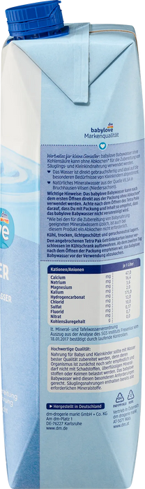 Вода за бебета в Tetra Pak, 0+м, 1 l