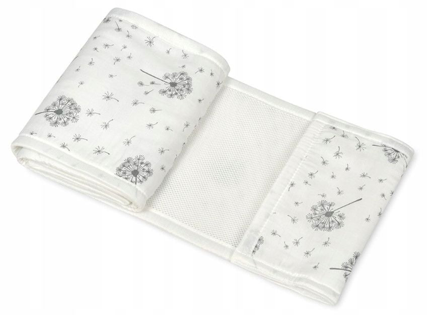 Обиколник за легло BabyMatex - Bump Air Design, 360 x 30 cm, бял