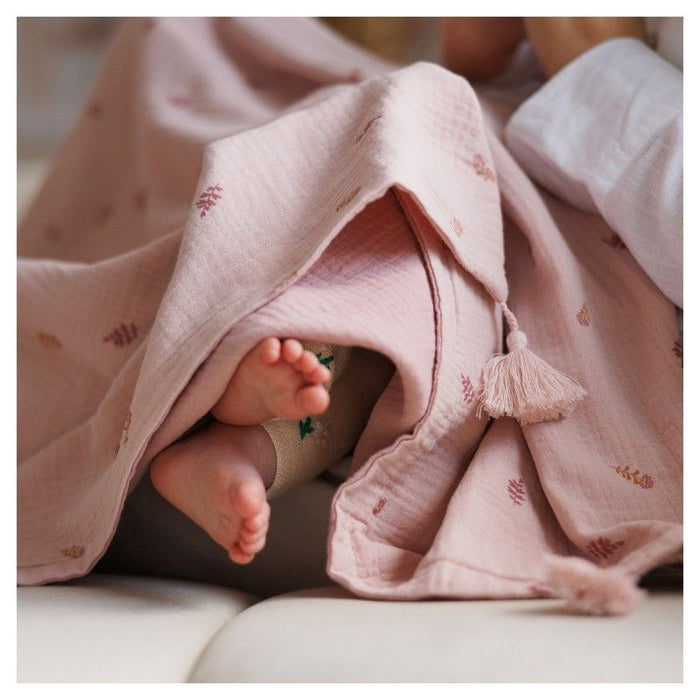 Бебешко муселиново одеяло Babyono - 75 x 100 cm, розово
