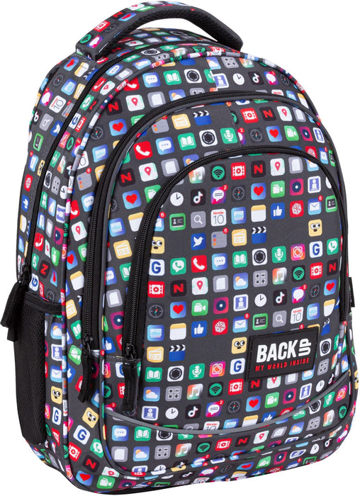 Ученическа раница BackUp X - Icons, с 3 отделения