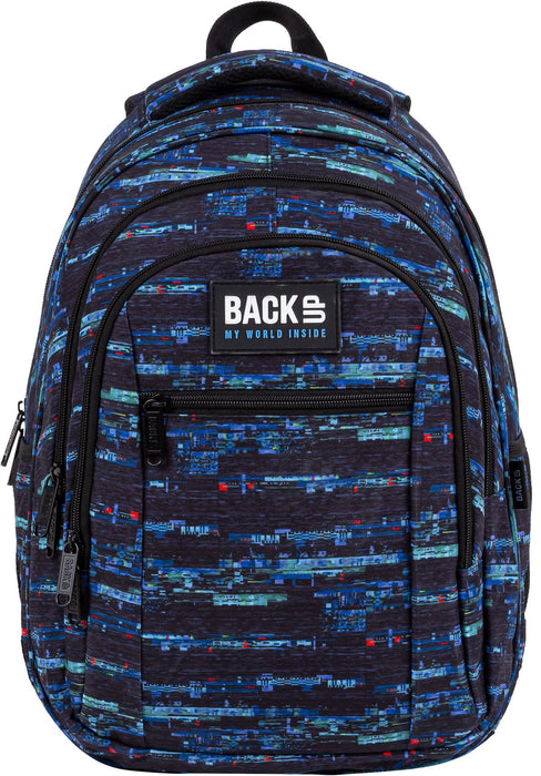Ученическа раница BackUp O - Glitch, с 3 отделения