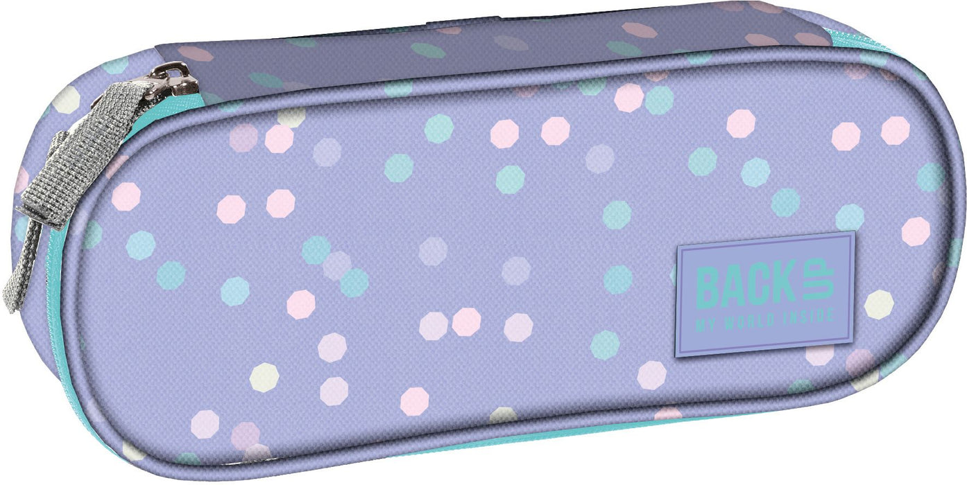 Овален ученически несесер BackUp A - Dots, 1 цип