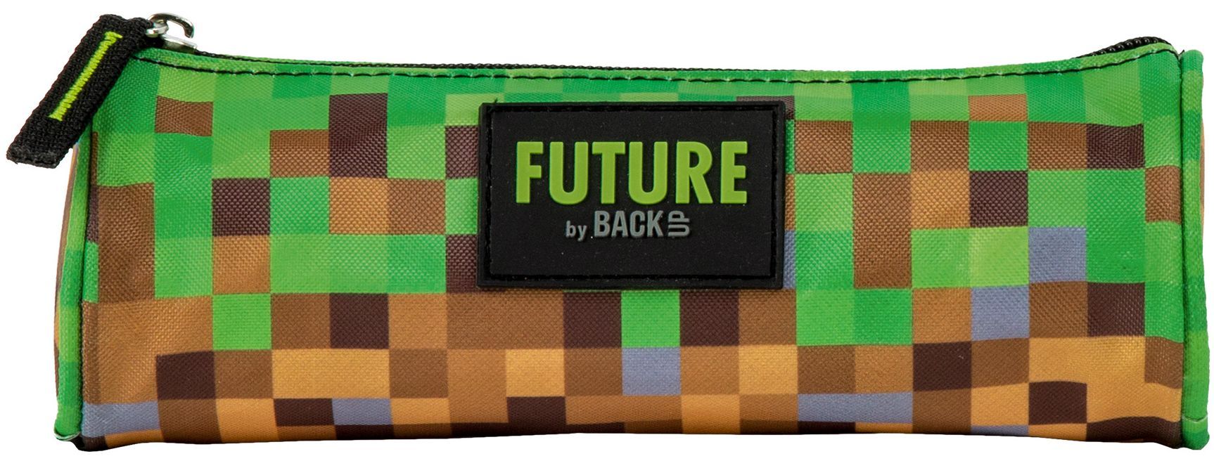 Овален ученически несесер BackUp Future - Pixels, 1 цип