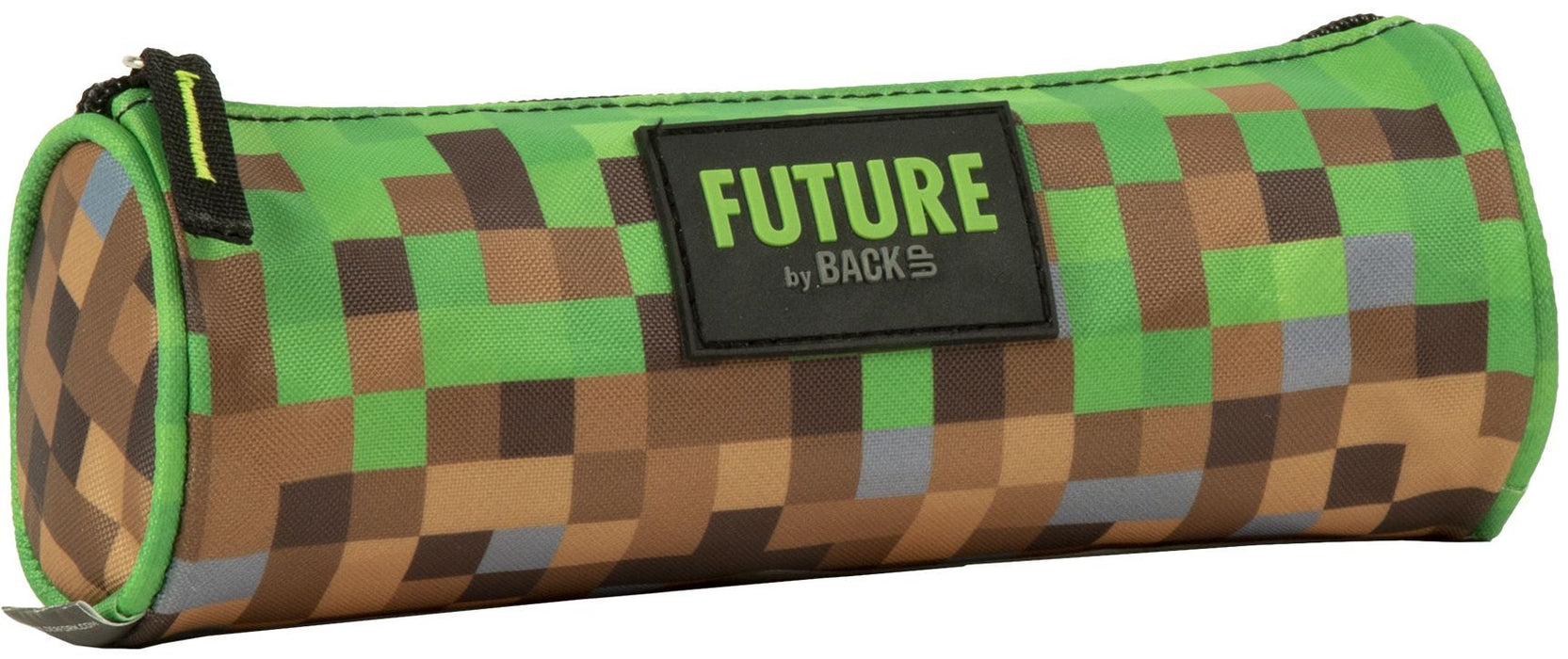 Овален ученически несесер BackUp Future - Pixels, 1 цип