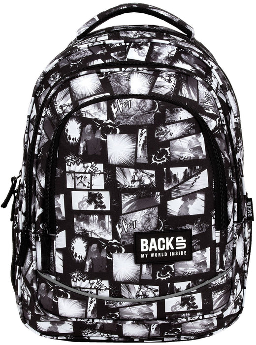Ученическа раница Back Up X - Grey Manga, с 3 отделения