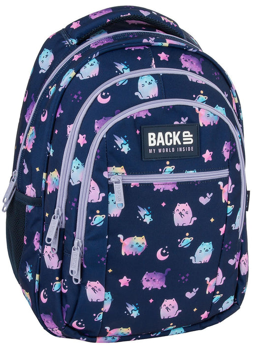 Ученическа раница Back Up O - Moon Cats, с 3 отделения
