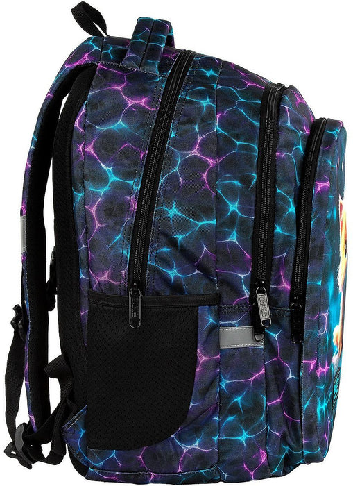 Ученическа раница BackUp 8 D - Neon Waves, с 3 отделения