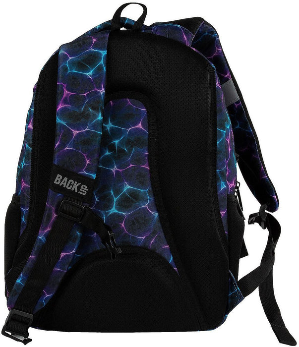 Ученическа раница BackUp 8 D - Neon Waves, с 3 отделения