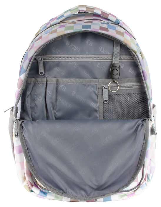 Ученическа раница BackUp 8 D - Pastel Checkered, с 3 отделения
