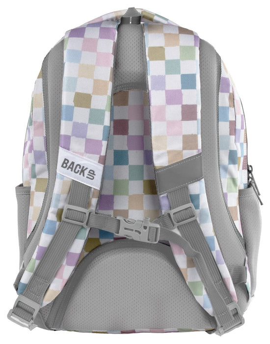 Ученическа раница BackUp 8 D - Pastel Checkered, с 3 отделения