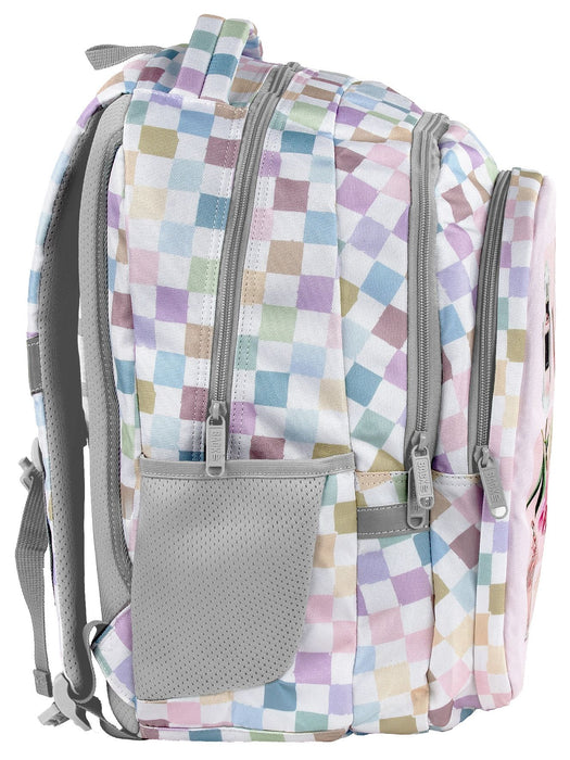 Ученическа раница BackUp 8 D - Pastel Checkered, с 3 отделения