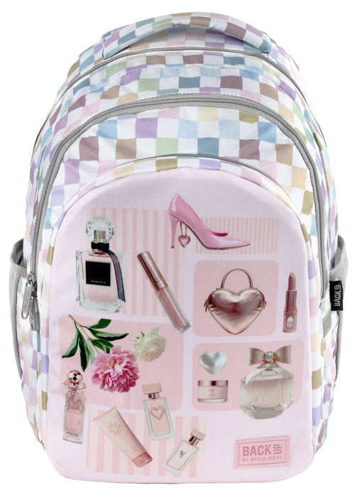 Ученическа раница BackUp 8 D - Pastel Checkered, с 3 отделения