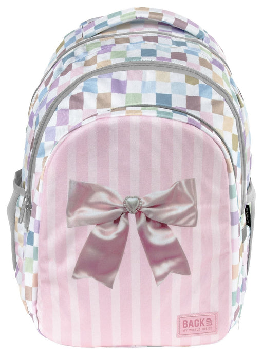 Ученическа раница BackUp 8 D - Pastel Checkered, с 3 отделения