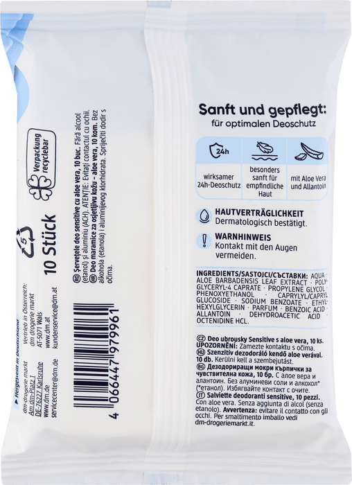 Део мокри кърпи Sensitive, 10 бр