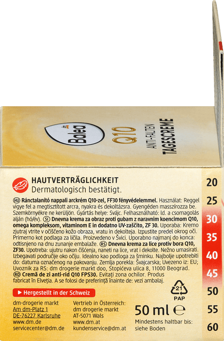 Дневен крем против бръчки Q10, SPF 30, 50 ml