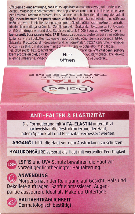 Дневен крем против бръчки Vital SPF 15, 50 ml