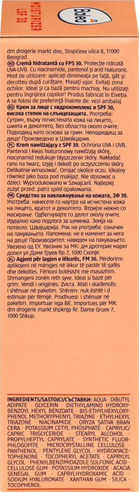 Хидратиращ крем за лице, SPF 30, 50 ml