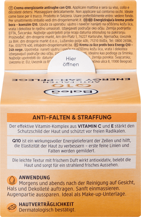 Крем против бръчки Q10 Energy 24h, 50 ml
