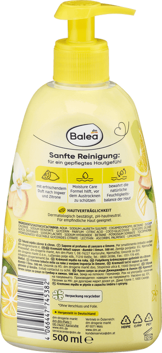 Крем сапун Ginger & Lemon, 500 ml