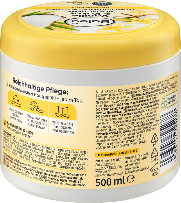 Крем за тяло Ванилия & Кокос, 500 ml