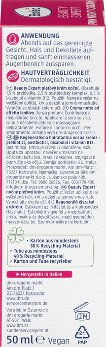 Нощен крем Beauty Expert Pink Night, 50 ml