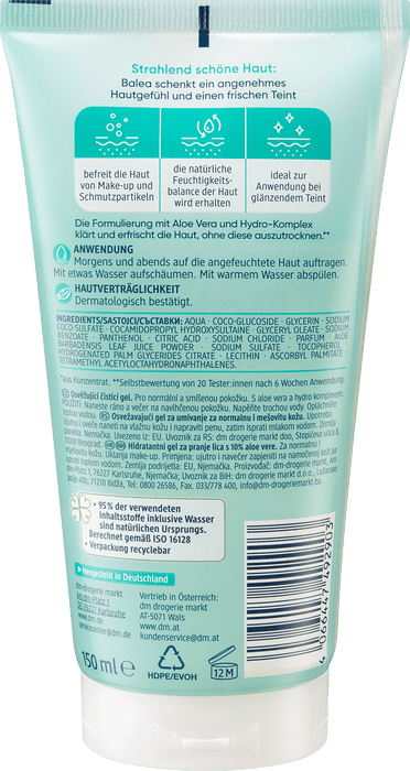 Освежаващ измиващ гел за лице, 150 ml