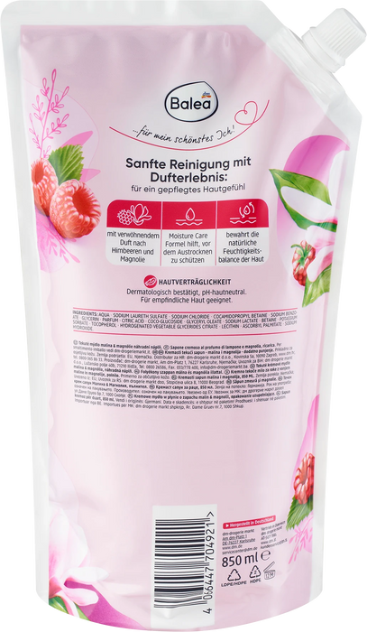 Пълнител за течен сапун Магнолия и малина, 850 ml