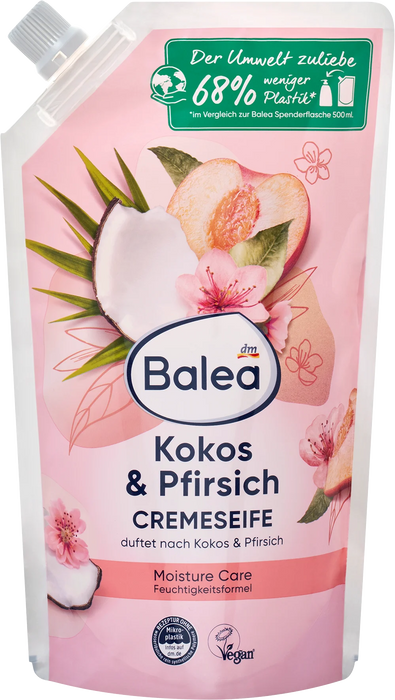 Пълнител за течен сапун с кокос и праскова, 500 ml