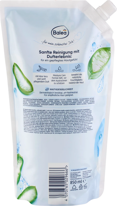Пълнител за течен сапун Sensitive, 850 ml