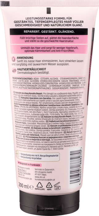 Възстановяващ балсам за коса Keratin, 200 ml